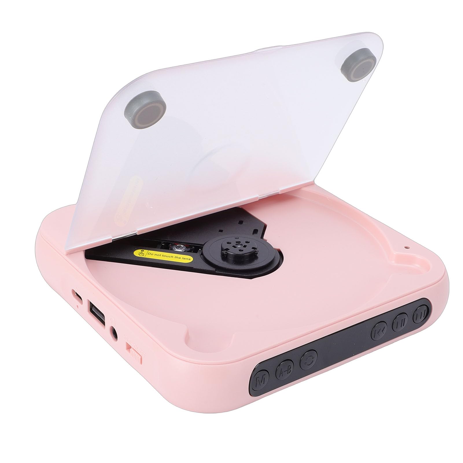 Cocoarm Lettore CD Portatile, Lettore CD Portatile Ricaricabile con Bluetooth 5.3, Doppi Altoparlanti Stereo, Batteria da 2000 MAh, Display LCD, Cuffie USB AUX per Casa, Auto all'aperto (PINK)