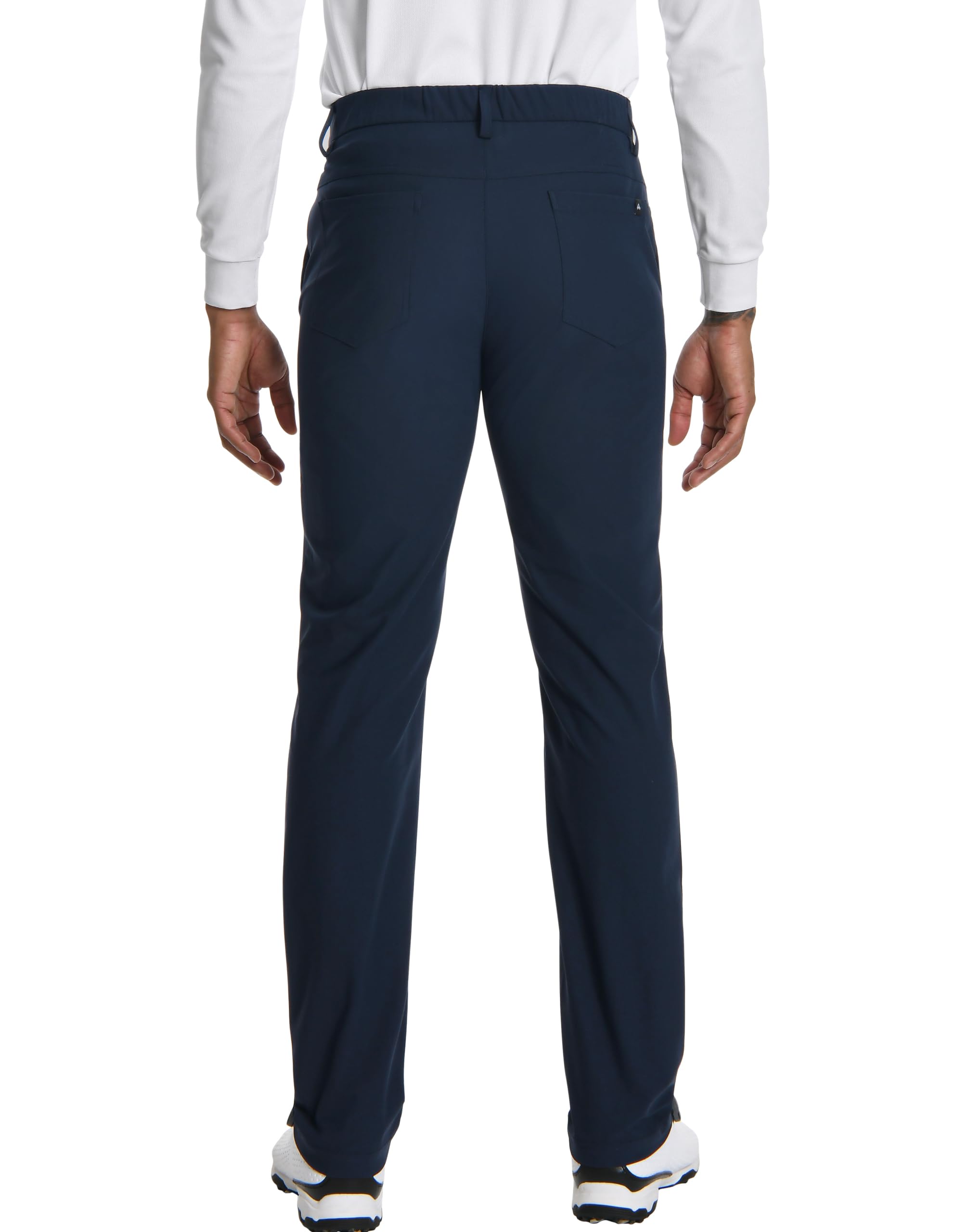 Pioneer Camp Pantalones de golf para hombre, elásticos, transpirables, largos, con cintura elástica y 3 bolsillos funcionales