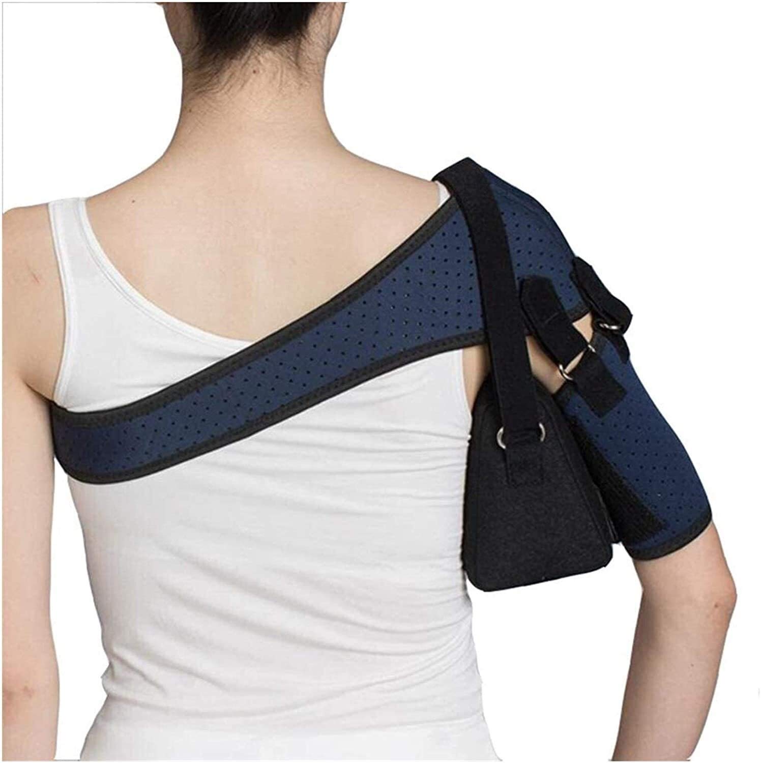 Soporte de hombro, inmovilizador de hombro con cabestrillo de brazo con hombrera para hombres y mujeres para rehabilitación de hemiplejía de accidente cerebrovascular, recuperación de disloc
