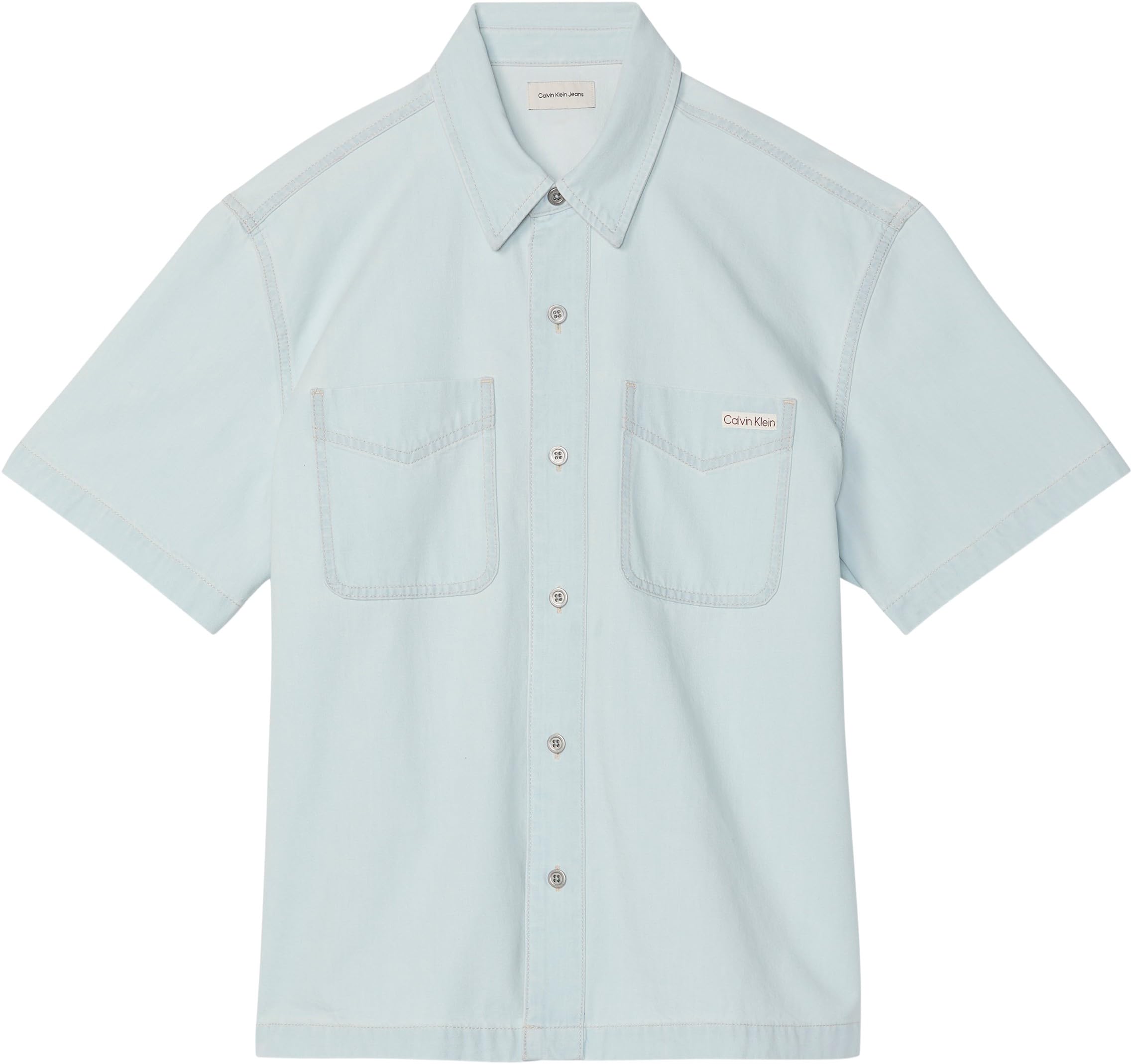 Calvin Klein Short Sleeve Shirt Bleachout 205 Lv04rf712g Altre Camicie Uomo