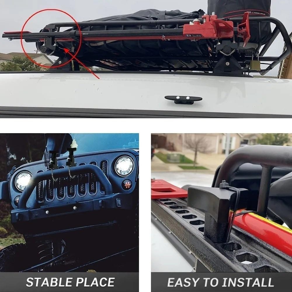 Podnośniki samochodowe Pasuje do rury regulowany uchwyt mocujący rurę Jack pasuje do dachu Wrangler JK TJ 2 szt. podnośnik uniwersalny uchwyt 1 "-2.5"(Silver)