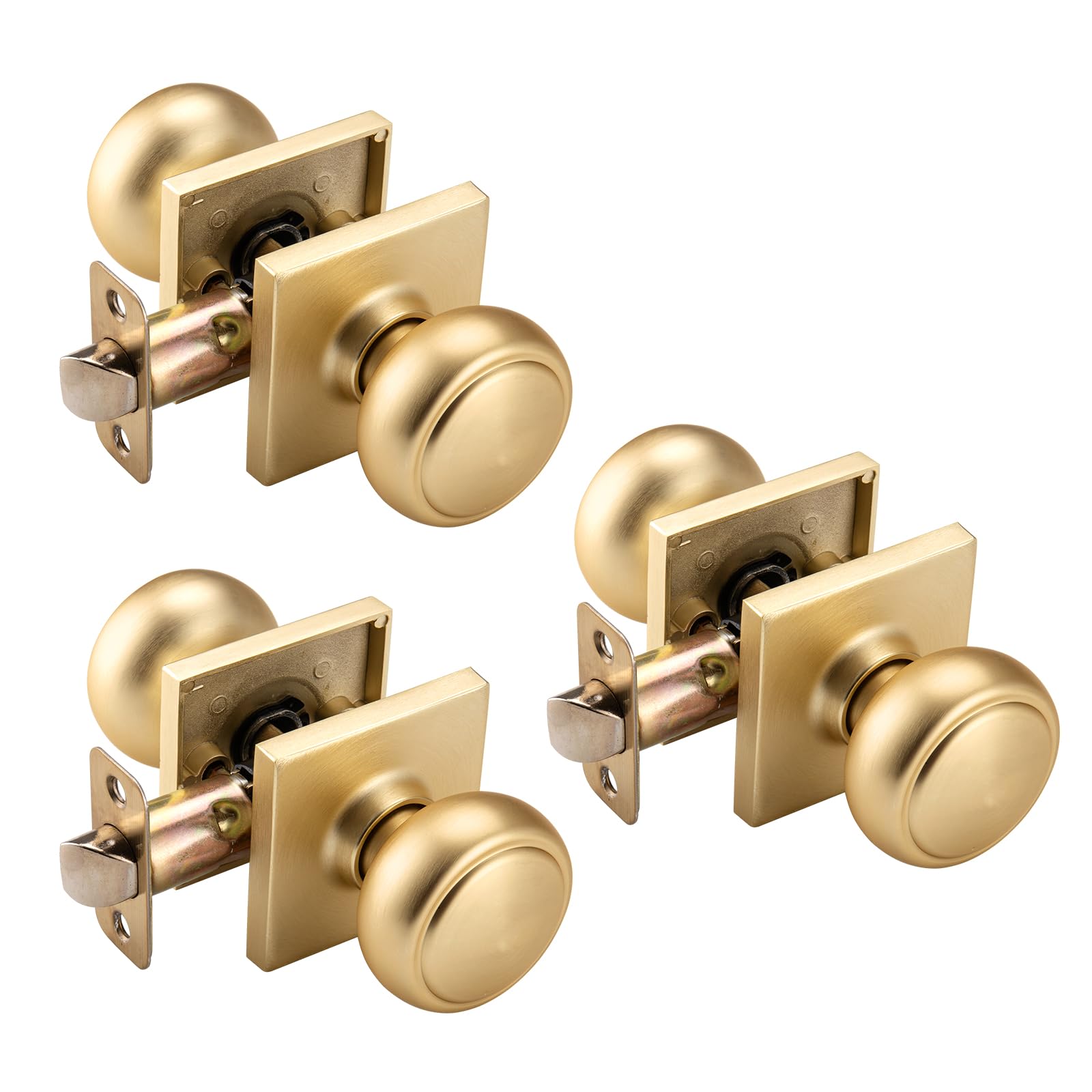 Gold Coastal Door Knobs with Lock - Privacy & Security -20
