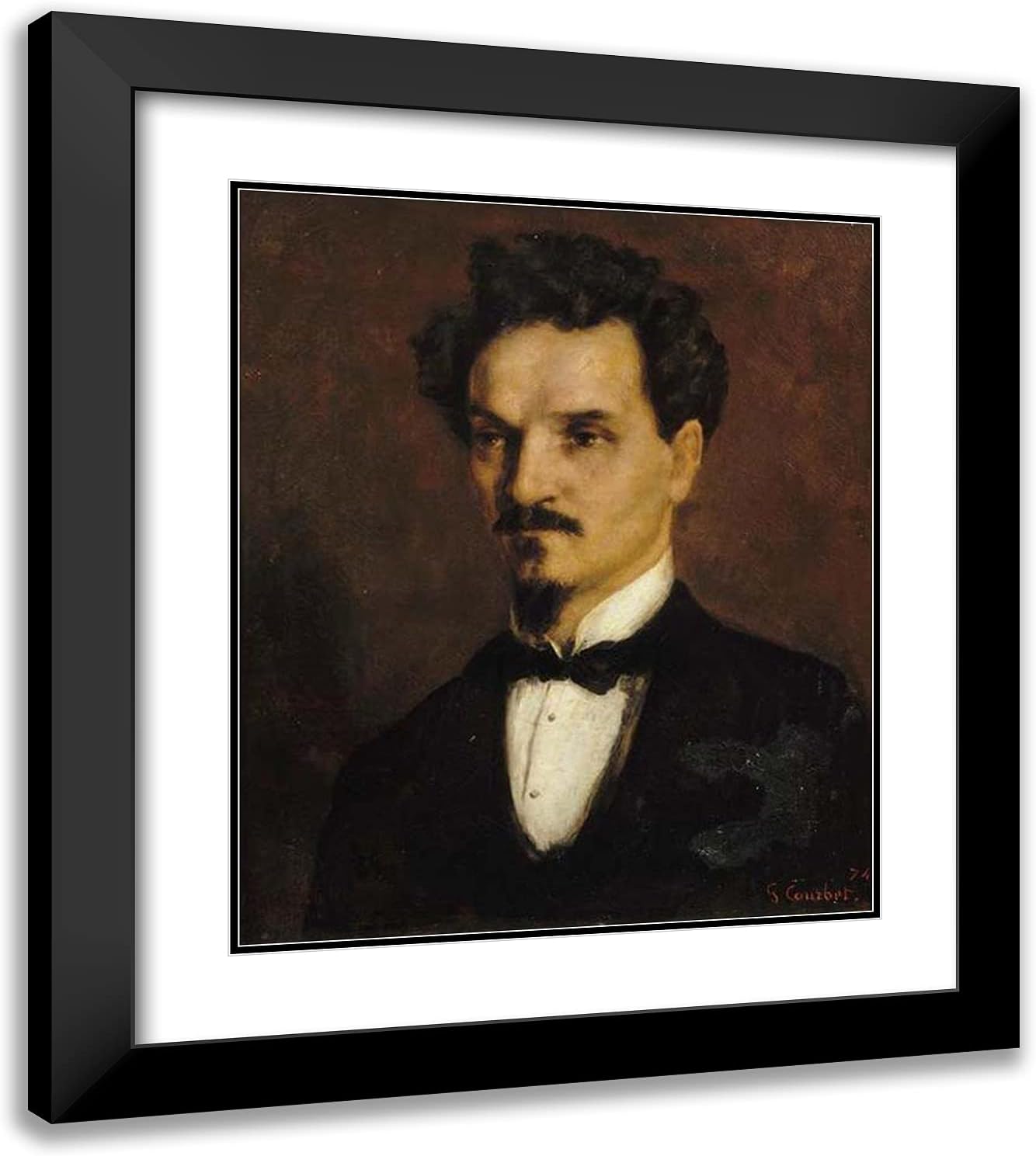 ArtDirect Courbet, Gustave 20x23 Gold Ornate Framed Art Print with Double Matting Titled: Henri Rochefort