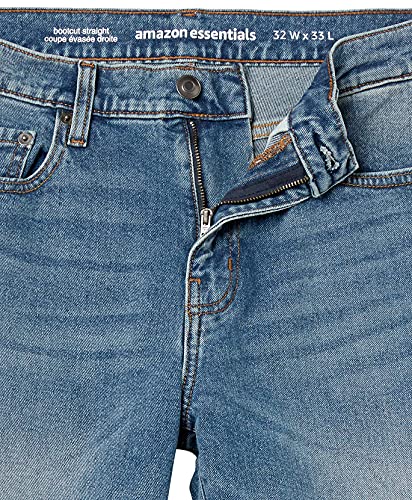 Amazon Essentials Men's Straight-Fit Bootcut Jean - Discontinued Colors, Light Wash, 32W x 32L