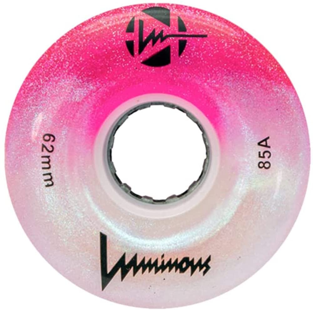 Luminous LED Quad Roller Skate Outdoor Wheels (4 Pack, Cotton Candy, 62mm x 30mm/85A)