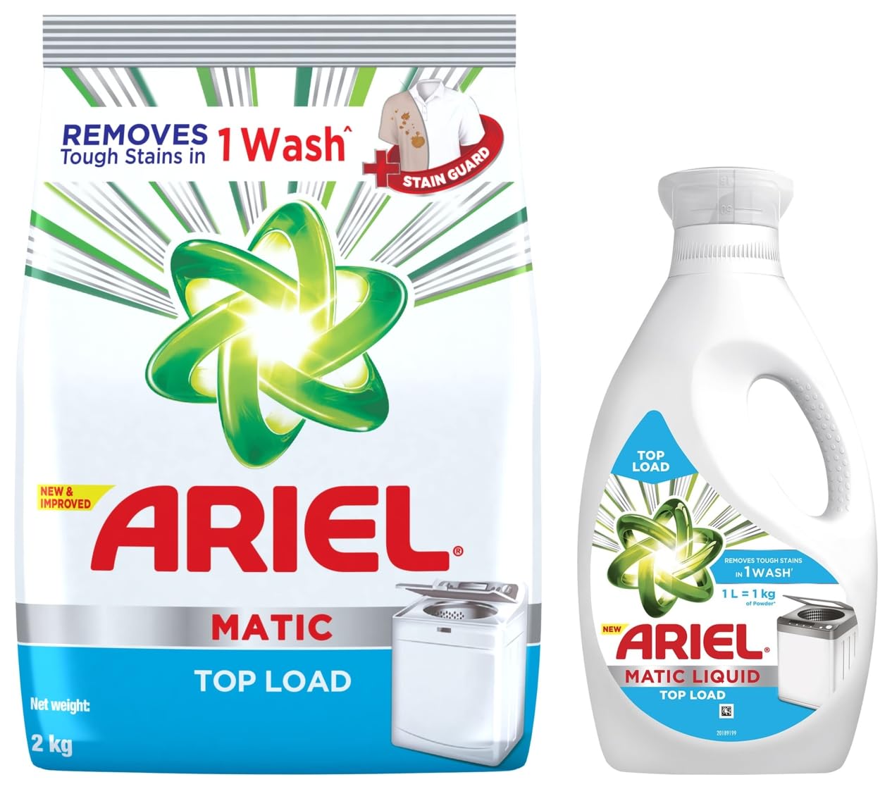 Ariel Matic Top Load Detergent Washing Powder - 2 Kg & Liquid Detergent, Top Load, 1 Litre (B0CDDP9YSH) Amazon Price History, Amazon Price Tracker