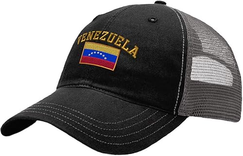 Richardson - Sombrero de malla de camionero con bordado de bandera de Venezuela, para hombres y mujeres
