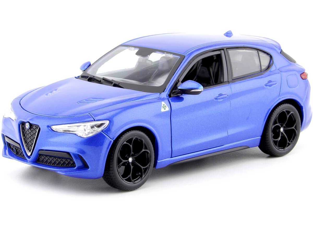 Bburago 1/24 アルファロメオ　ステルヴィオ　クアドリフォリオ 1/24 Bburago Alfa Romeo Stelvio Quadrifoglio (Blue) Diecast