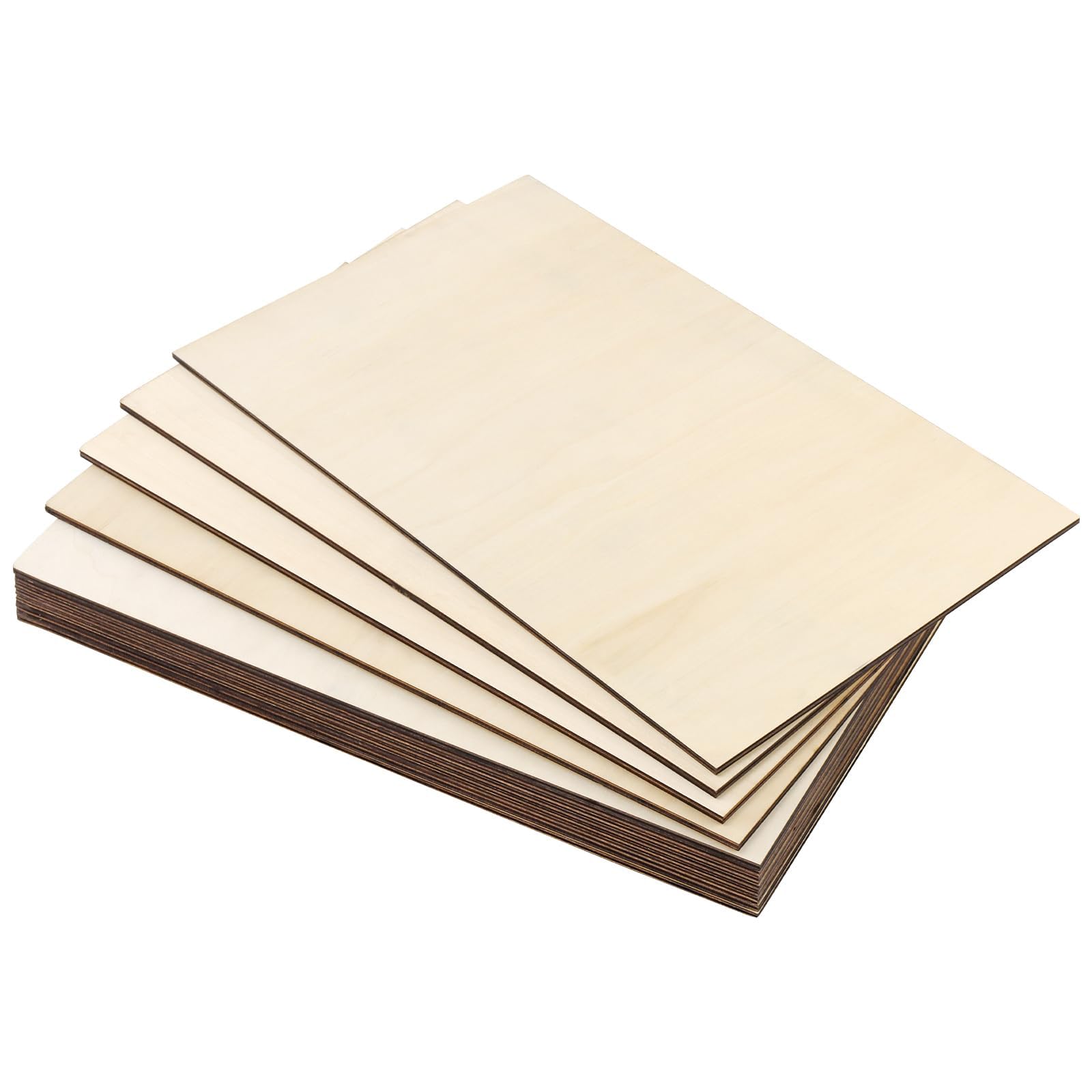 TAICHEUT 12 Pieces Plywood Wood Sheets, 400x250x4mm Unfinished Basswood Board Sheet for Craft Art Project Model Painting