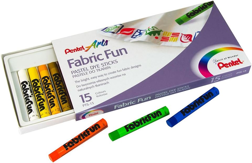 Pentel PTS15 Fabric Fun Pastel Dye Sticks Pack of 15 Amazon.co.uk