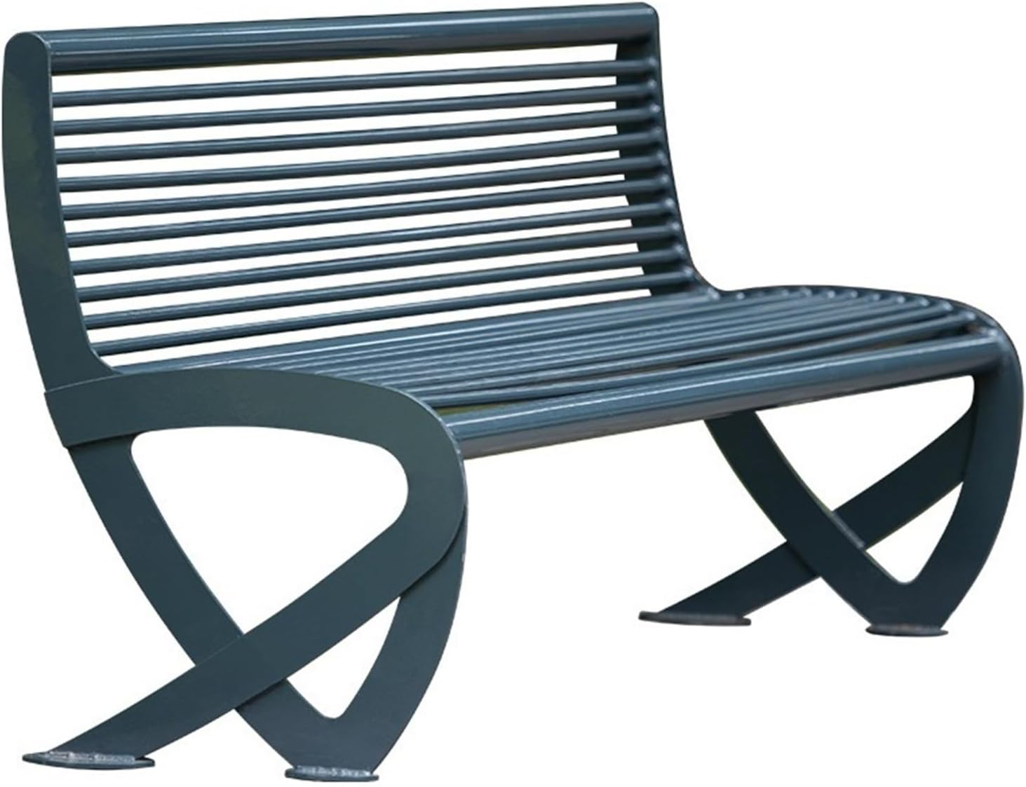 Outdoor Garden Bench Outdoor Metal Park Bench with Backrest, 47.2/59.2/70.8" Sturdy Steel Frame Outdoor Leisure Seat for Yard Garden Path Yard Deck, Easy to Install Park Bench(Small)