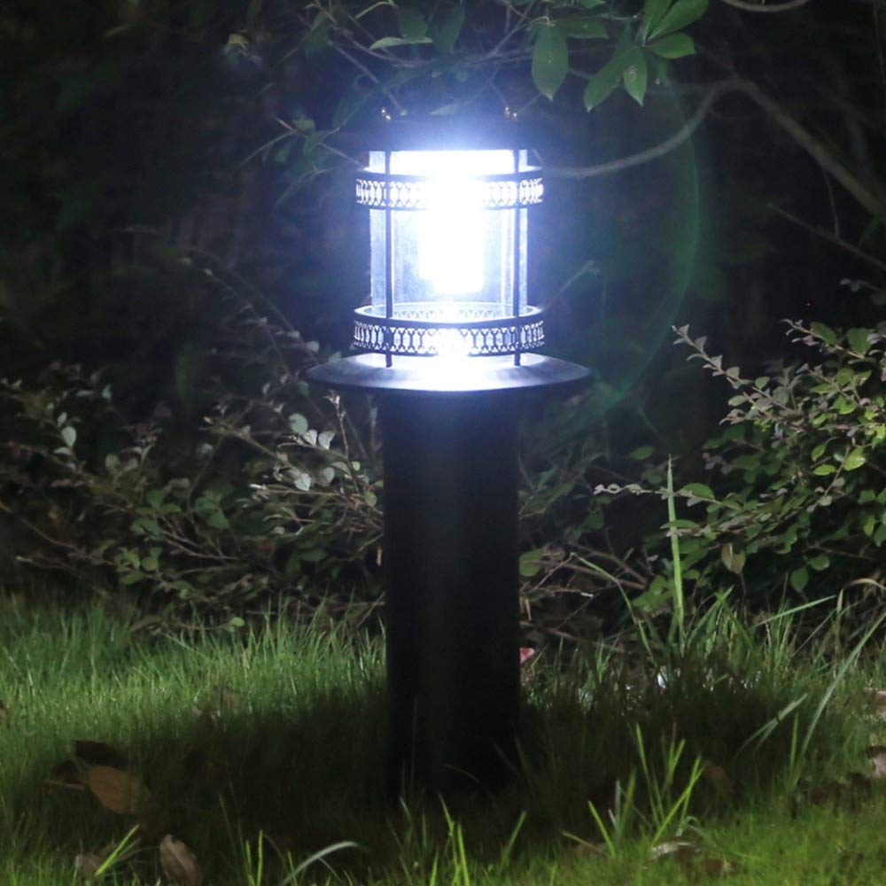 Oświetlenie słupowe LED solarne, dekoracja, lampa aluminiowa, odporna na rdzę, IP54, gruba akrylowa latarnia krajobrazowa, europejska okrągła lampa zewnętrzna, oświetleni,