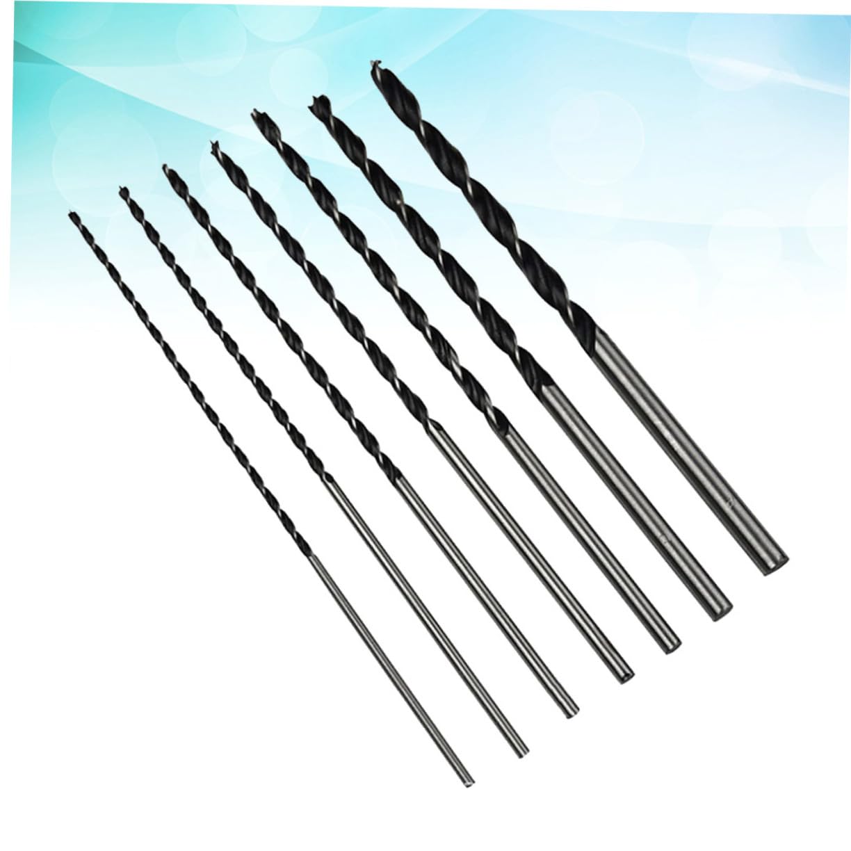 BESTonZON Set di 7 Punte per Legno in Acciaio al Carbonio, 300mm, Gambo Dritto Extra, per Trapano a Colonna e Lavori di Precisione