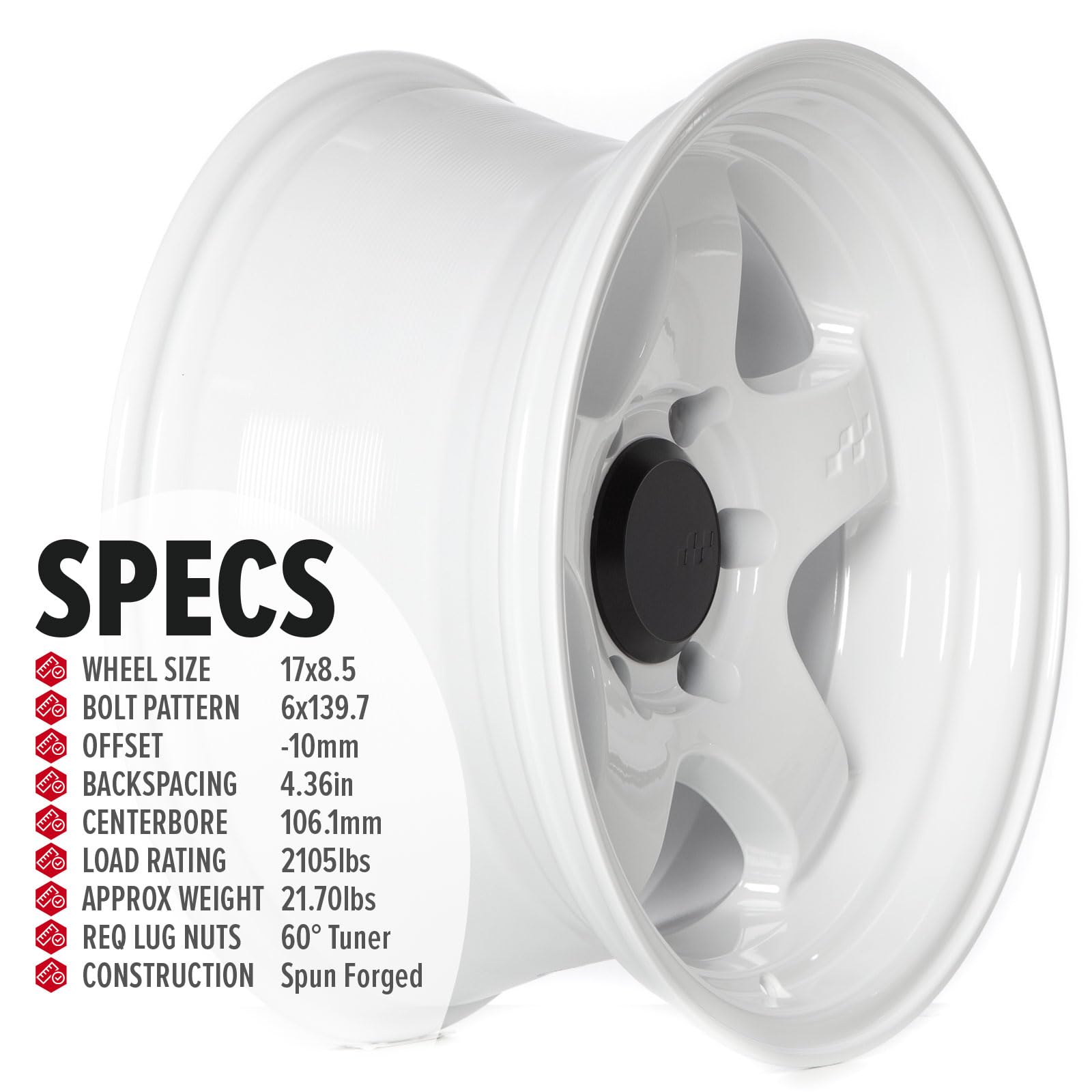 Amazon.com: Circuit Offroad Hayford 17 Inch Wheels Gloss White