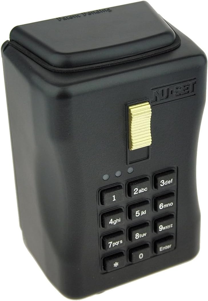 NU-SET Lock | Smart Box Series: Wall Mount Electronic Combination Lock Box | Key Storage Lock Box | Home Improvement & Door Hardware (Black)