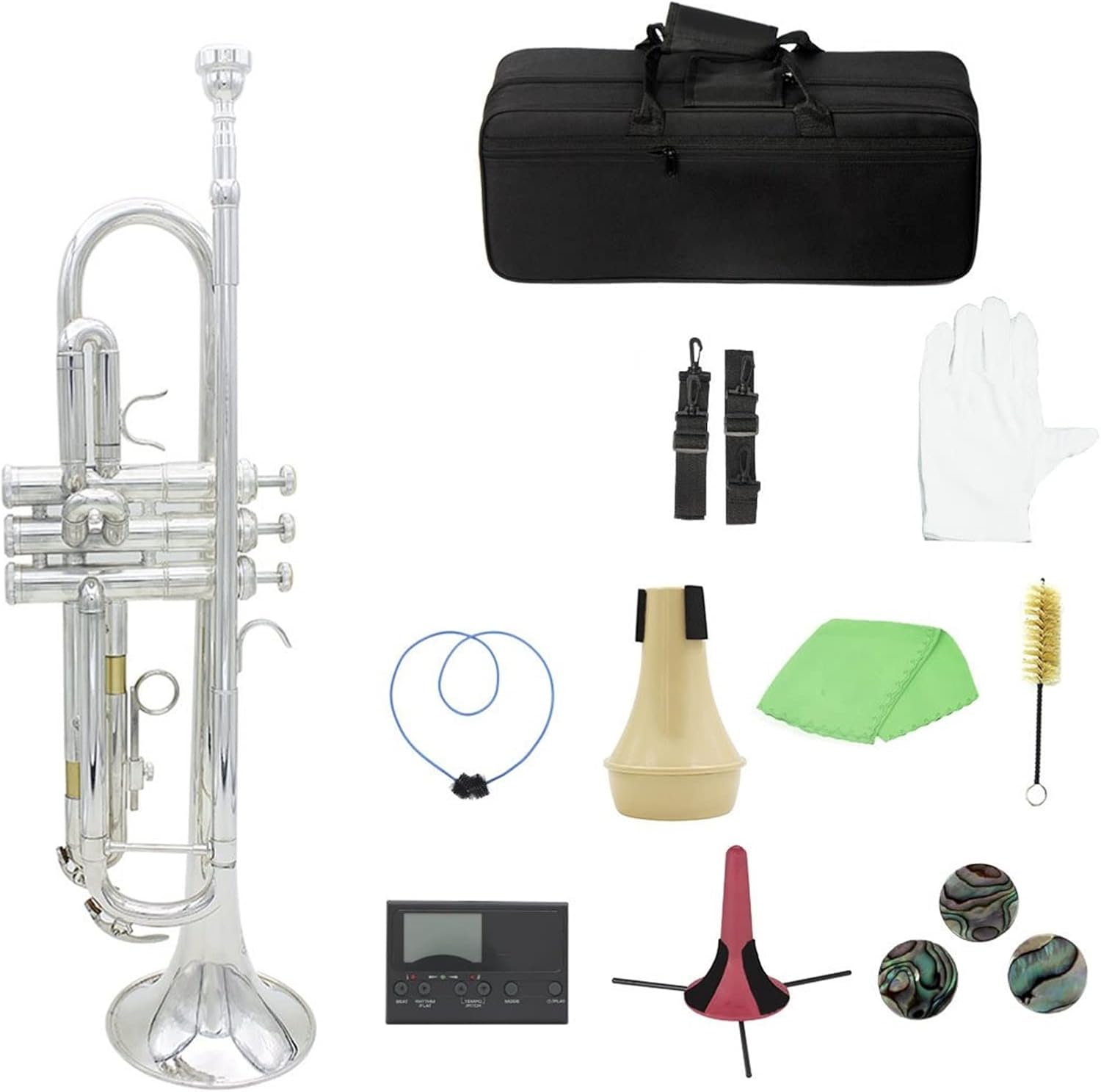 WMXD Brass Trumpet Bb B Flat with Mouthpiece Carry Bag