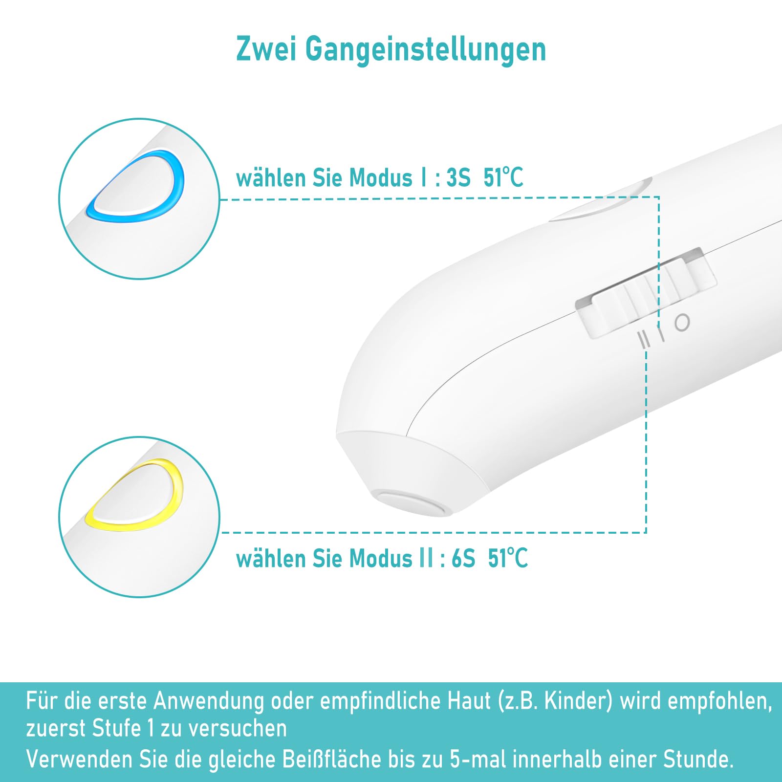 USB Insektenstichheiler Wiederaufladbar, Elektronischer Stichheiler zur Behandlung von Mückenstiche, Lindert Juckreiz und Schwellungen, Chemiefrei Mückenstich Hit, klein und handlich