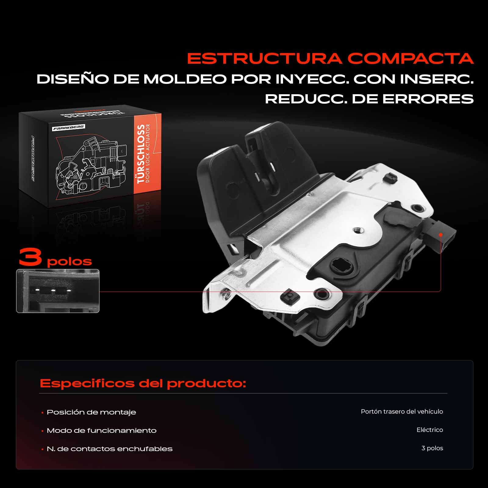 Frankberg 1x Cerradura de puerta Servomotor Maletero Compatible con Astra H L48 L35 L08 A04 2004-2014 Zafira/Zafira Family B A05 2005-2015 Sustituir# 5176322