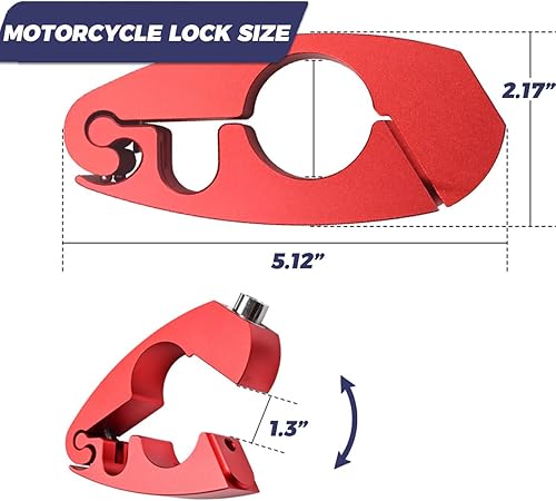 Miniatura 3 de Cerradura de motocicleta resistente, bloqueo de agarre antirrobo para manillar del acelerador y freno, bloqueo de seguridad ajustable para proteger