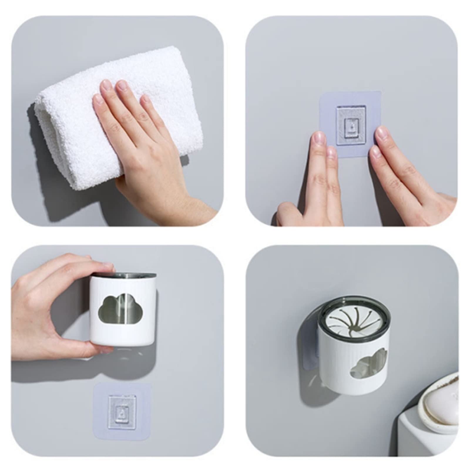 Soporte para cepillos de dientes Soporte para cepillos de dientes montado en la pared Ahorro de espacio Soporte para cepillos de dientes eléctricos Organizador en rack Estante para el baño en