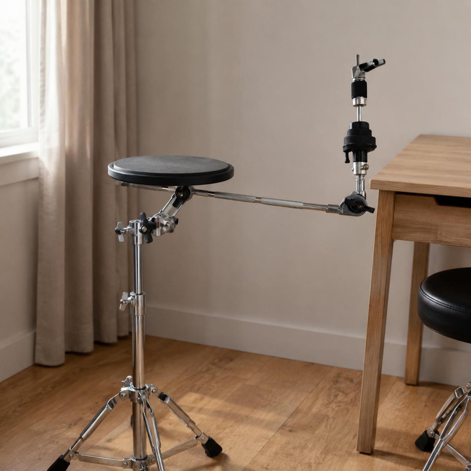 Amagogo Cymbal Stand Adjuster Braccio per Piatto Asta Regolabile Morsetto per Supporto Accessorio Batteria Struttura Cilindrica Segmentata con Staffa di