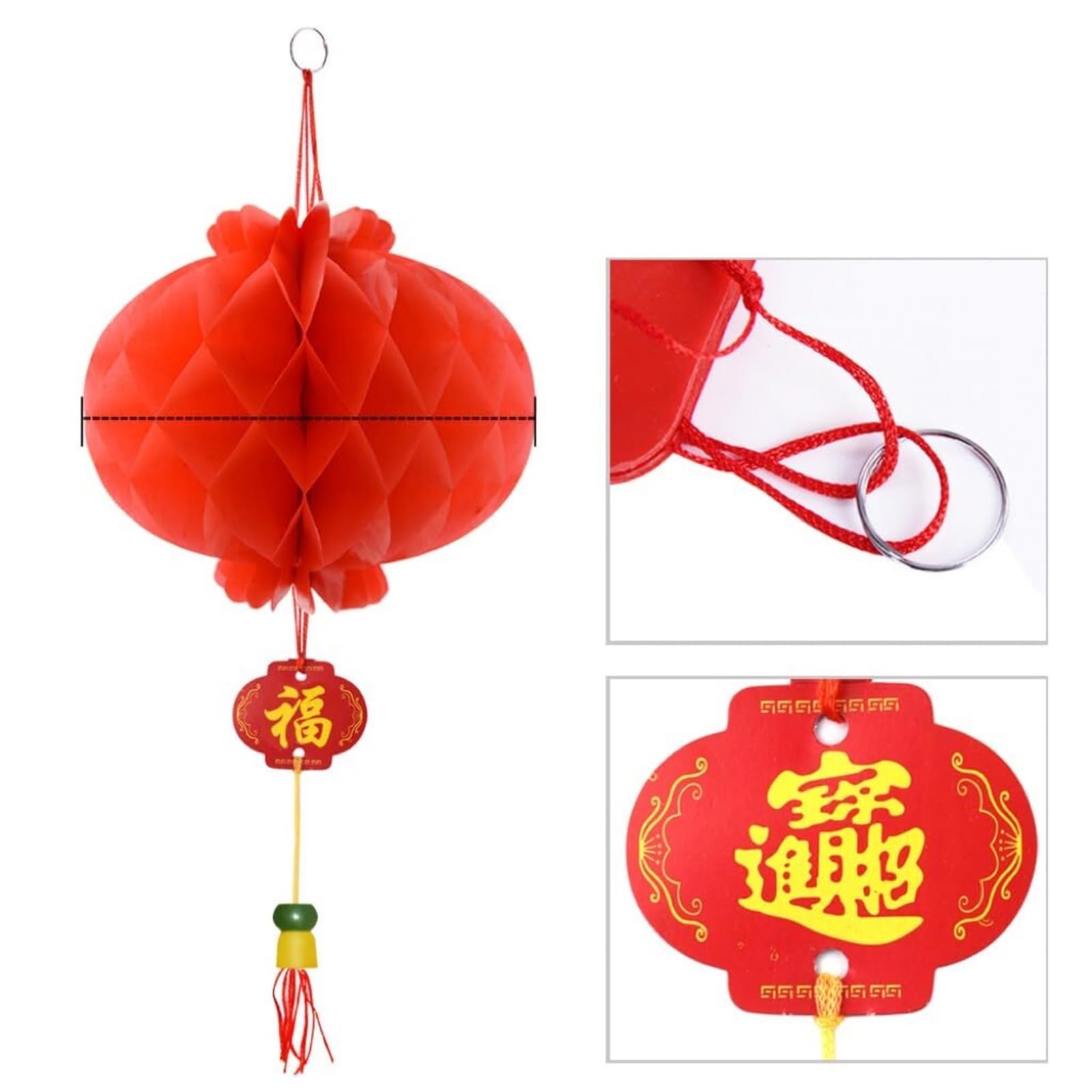 Linternas Papel 20 Farolillos Chinos Rojos For Decorar El Festival De Primavera Y Año Nuevo Decoración(20cm)