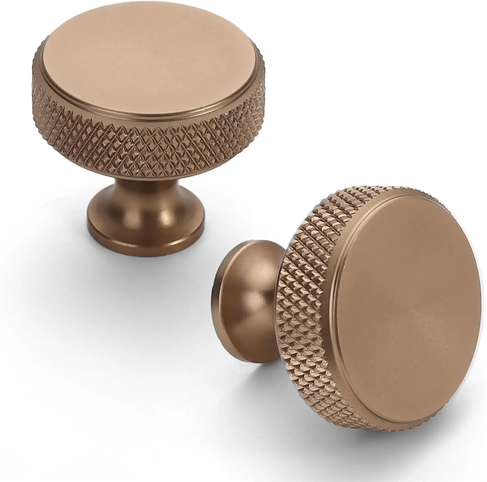 bogniga Handle Knob 30 pcs Kitchen Cabinet Knobs Knurled Dresser Knobs Drawer Knobs Cabinet Hardware for Dresser Drawers(Champagne Bronze)