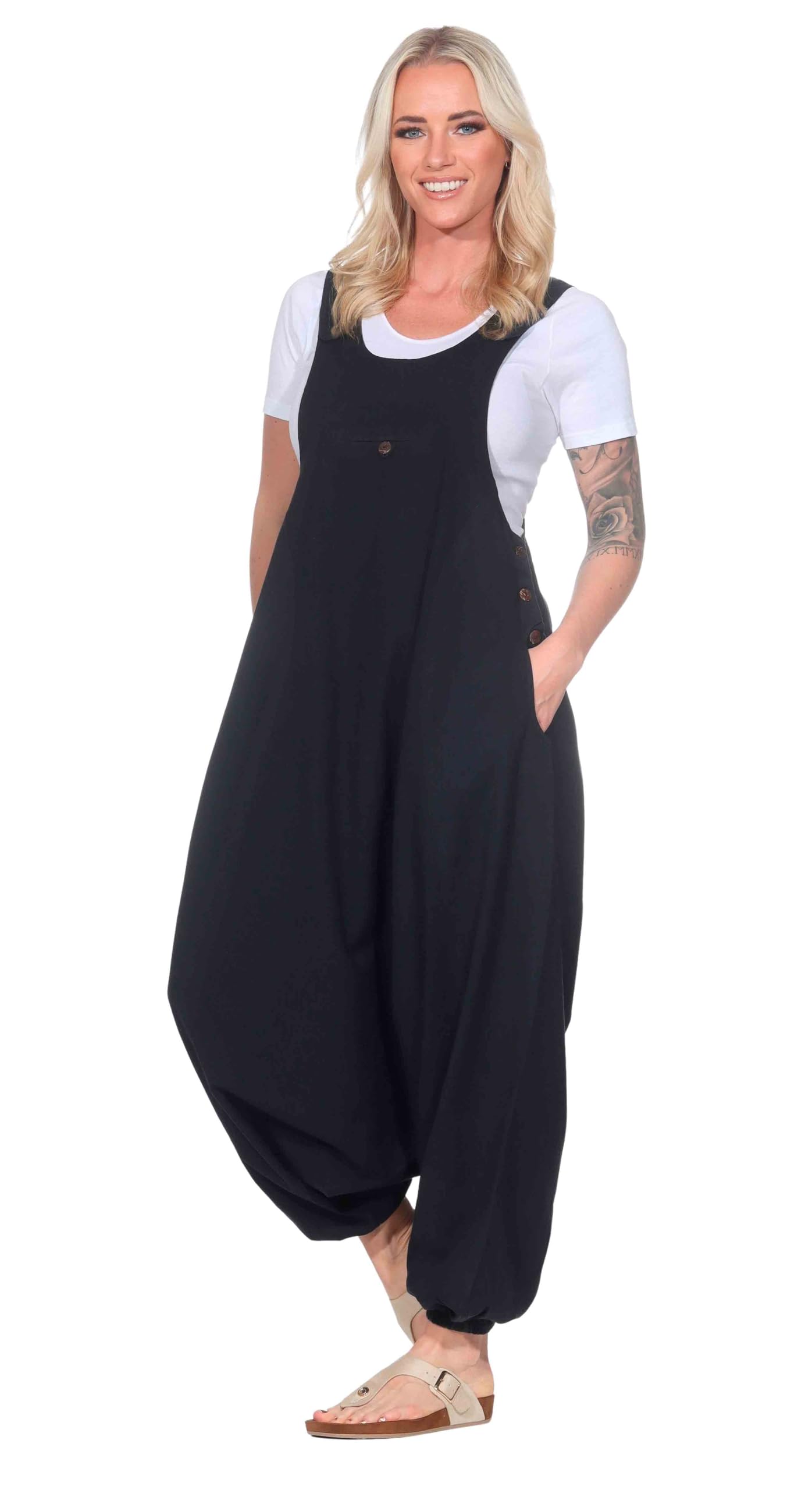 Kunst und Magie Hippie Latzhose Haremshose Hose Psy Goa 70er Overall