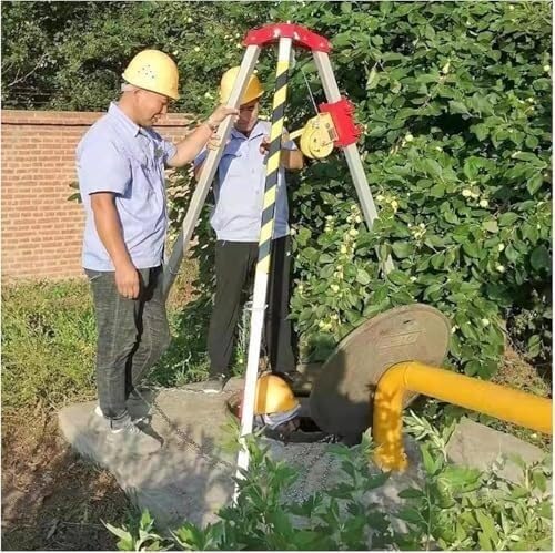 Rescue Tripod Confined Space Tripod Kit Heavy Duty Aluminum Tripod with Retractable Legs with Fall Arrestor 1800lbs