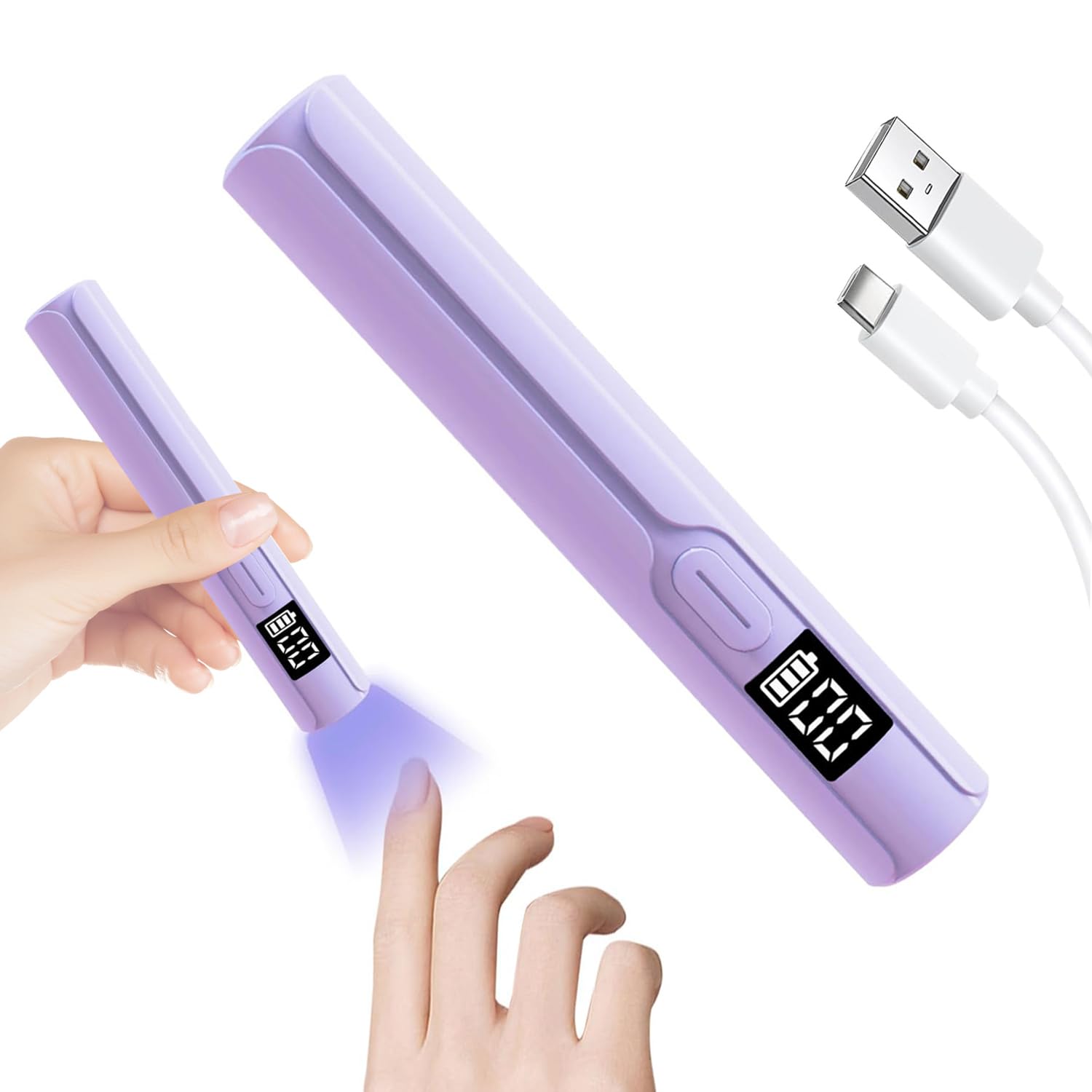Angju UV Light for Nails – Handheld U V Lamp for Gel Nails LED Nail Lamp Portable Mini Nail Dryer for Curing Gel Polish Nail Glue Gel USB Nail Art for Home DIY Manicure
