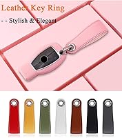 Vista 4 de SANRILY Funda para llave de Mercedes Benz A B C E R Class GLK GLA GLC GLE CLS SLK AMG Funda protectora de llave con llavero blanco