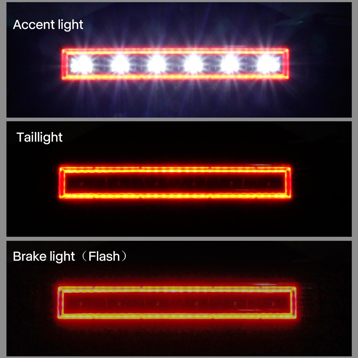 LED Rear Tail Light Center Brake Light Compatible with Polaris RZR XP 1000 / XP 4 1000 2024 2025 Accessories, Rear 3rd Taillight Accent Light Auxiliary Lamp