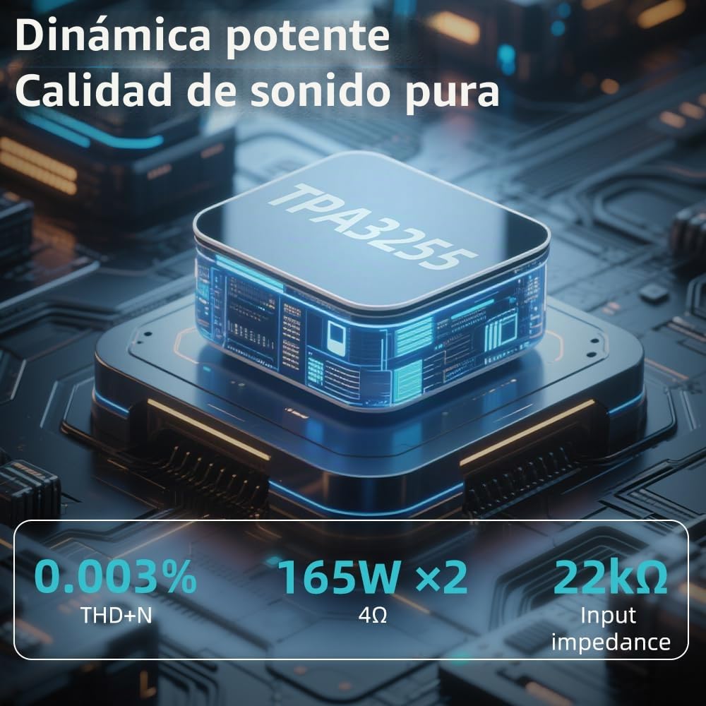 SMSL AL400 - Decodificador de alta fidelidad todo en uno, preamplificador/amplificador de potencia Phono, chip CS43131, para cartucho MM y MC, RCA/BT/USB/Opt/Coax/HDMI eARC/Phono, entrada de