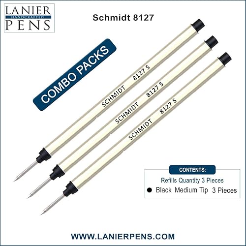 Miniatura 3 de Schmidt 8127 S - Recambio de punta media de tinta negra con sistema sin tapa (3 unidades)