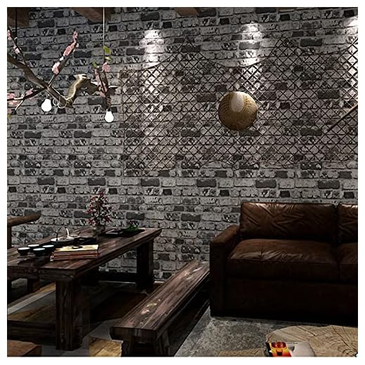 Industrial Style Retro Nostalgic Imitation Brick Pattern PVC Wallpaper 3D American Red Brick Cement Graffiti Living Room Dining Room TV Background Shop Decoration 20.87"Wx393.7"L Non-Pasted (Gray)