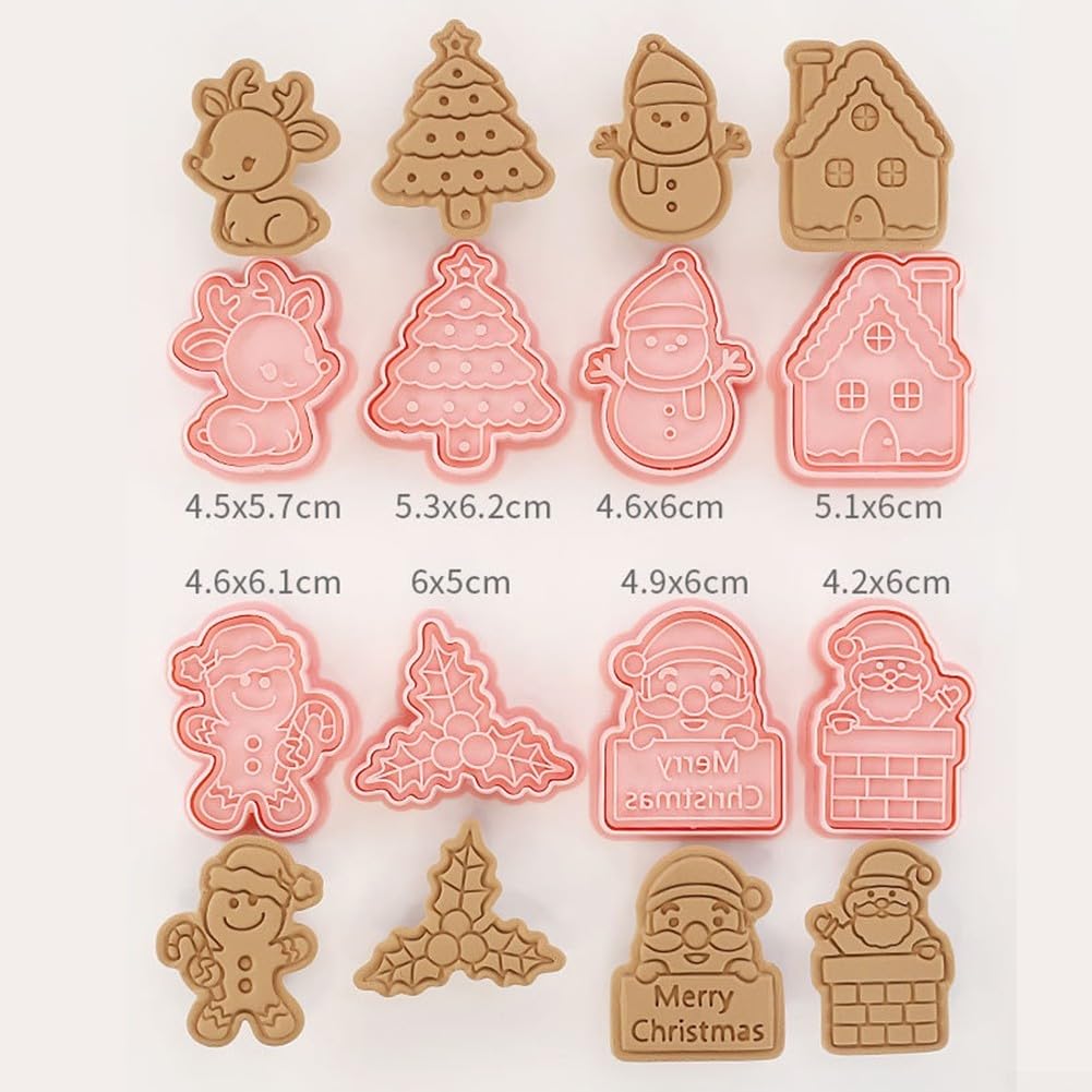 Set 8 Stampini Per Biscotti Di Natale Grandi - Forme Festive In Acciaio Inossidabile Alimentare