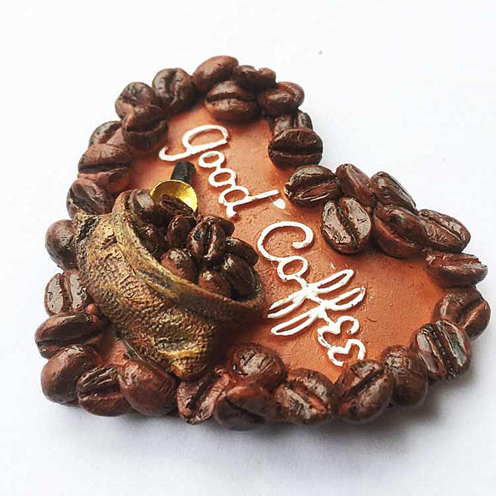 Calamita Da Frigorifero 3D A Forma Di Cuore – Souvenir Seattle Coffee USA, Poliresina, 7x6 Cm, Decorazione Da Viaggio