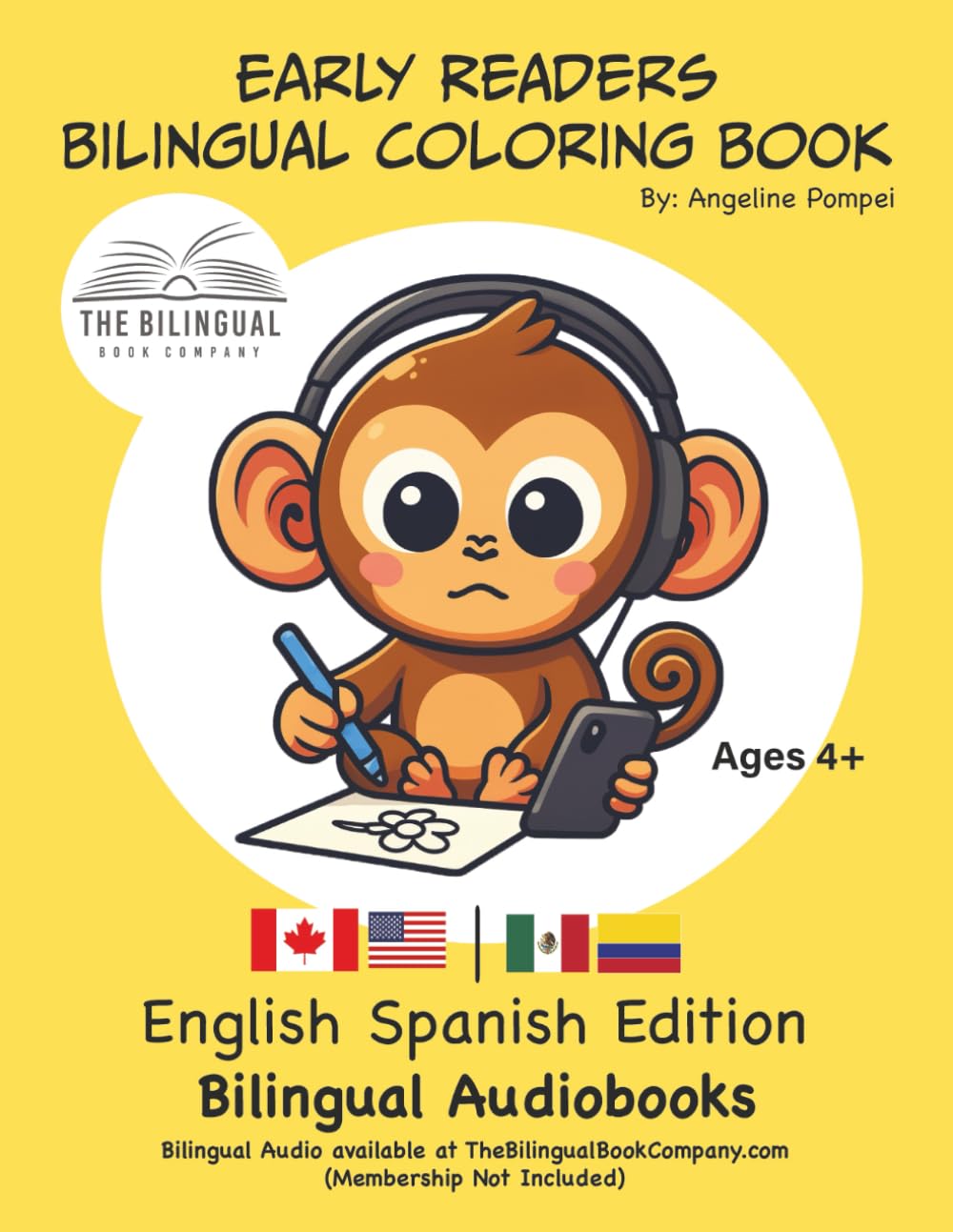 Early Readers Bilingual Coloring Book English Spanish Edition: Bilingual Audiobook