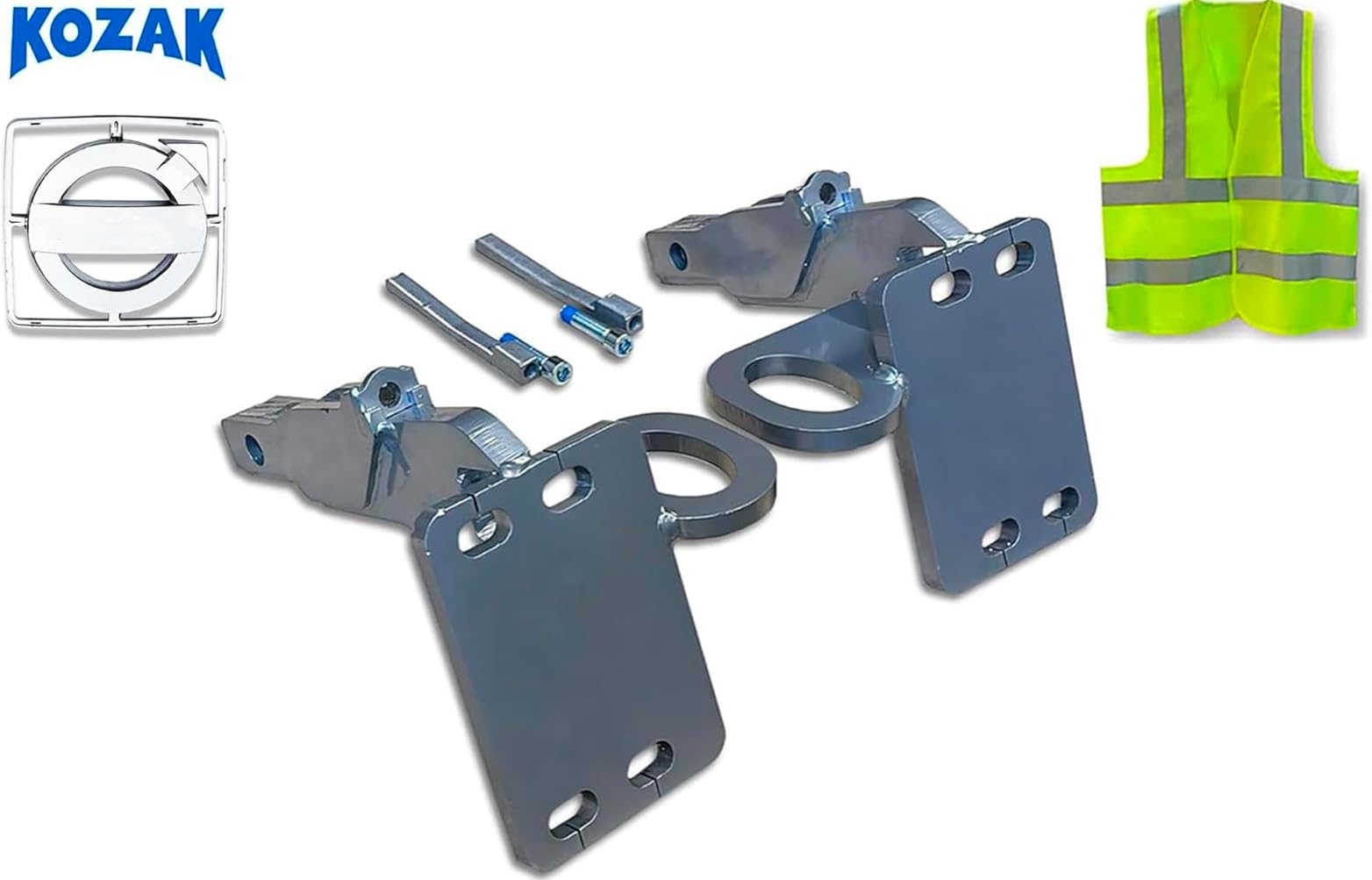 Bumper Deer Moose Brush Guard Ex-Guard Brackets Mounting Hardware Set Compatible with Volvo VNL 2004-2017 Plus Logo and Reflective Vest