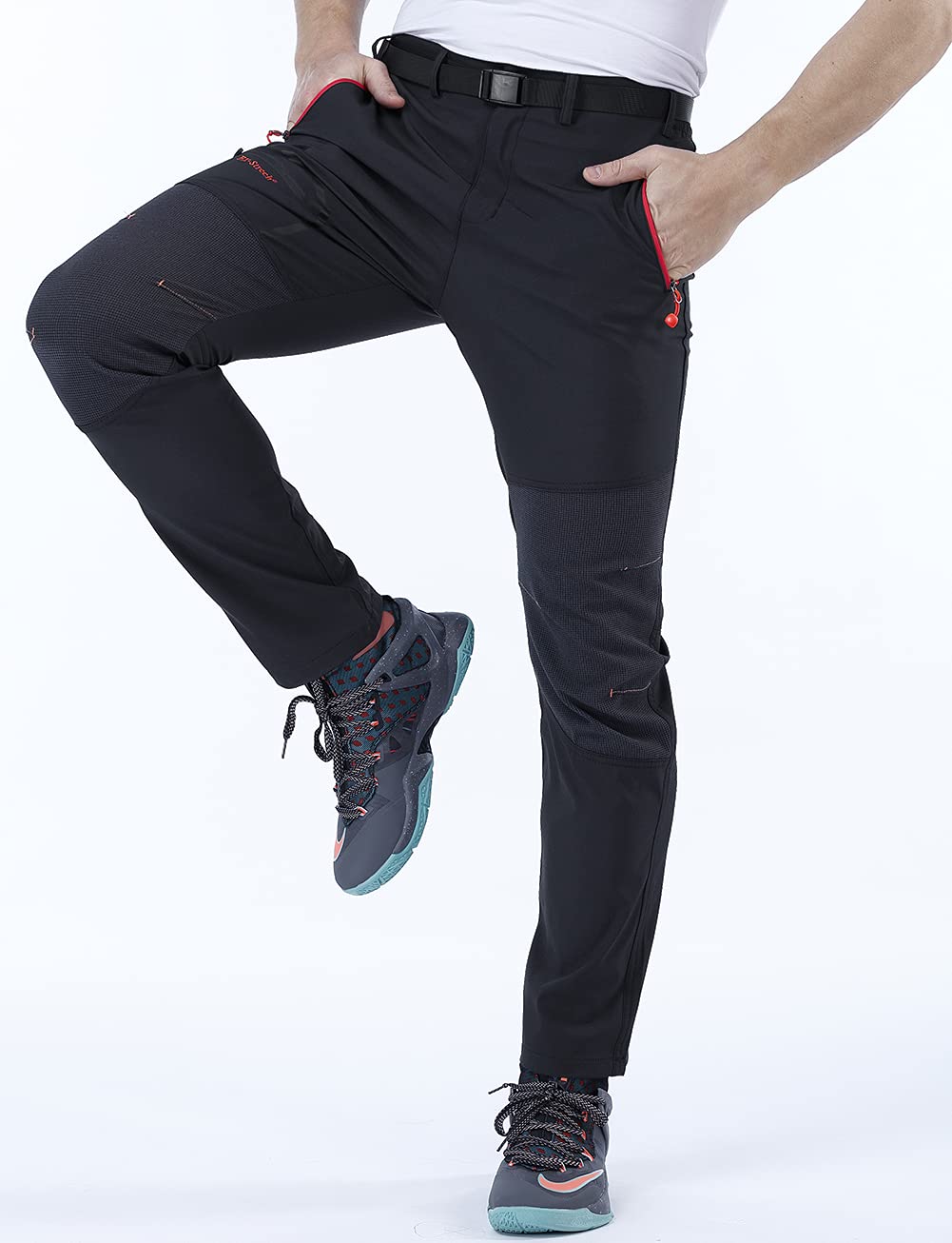 CARETOO Pantaloni Trekking Uomo Funzionali Softshell Pantaloni Autunno Invernali Impermeabili e Traspiranti Sport all'aperto Montagna Escursionismo