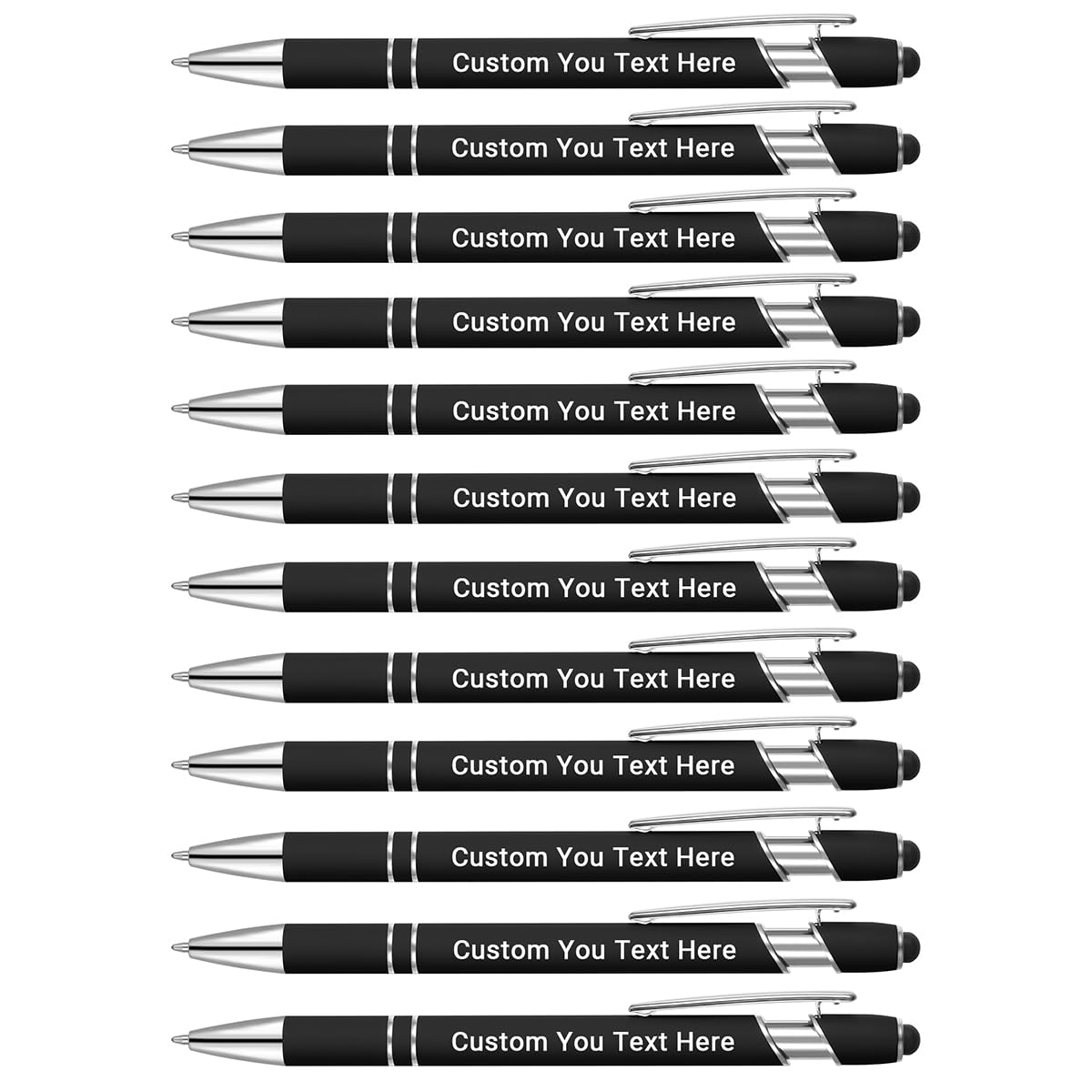 Zoonnis 36 Pcs Personalized Ballpoint Pens with Stylus Tips for Business Personalised Engraved Pen In Bulk for Women Men with Name Text Customised Pen Writing Custom Pen With Black Ink for School โ image 1