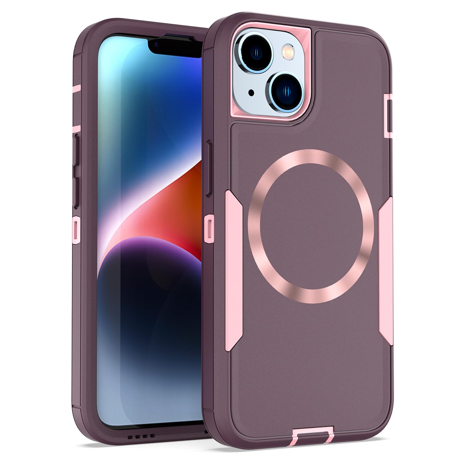 showdd Designed for iPhone 14 Case 6.1”/iPhone 13 Case 6.1”, Magnetic, Drop Protection Heavy Duty,Compatible with MagSafe,Dustproof,No Fading, No