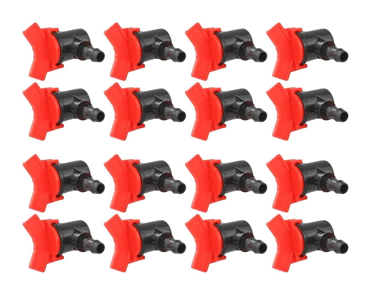 16pcs Drip Irrigation Valve, 8mm Inner Pipes Water Flow Control Drip Hose Parts Shut-off Valve Irrigation Systems, Irrigation Hose Barbed Lock Valves