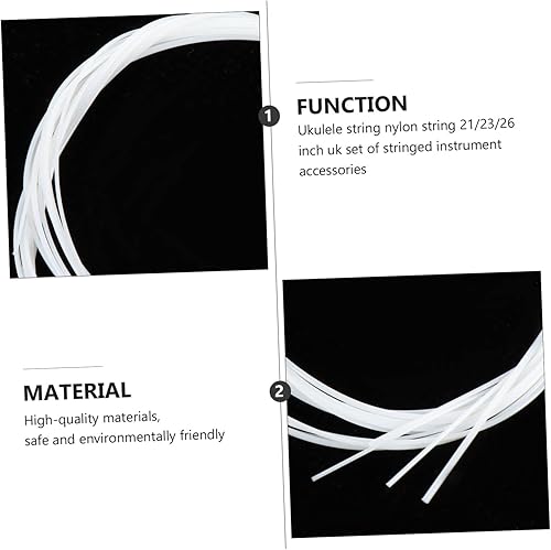 Miniatura 3 de Milisten 10 juegos de cuerdas de ukelele universal  Accesorios para tocar ukelele resistente piezas de repuesto de alambre blanco parte instrumento