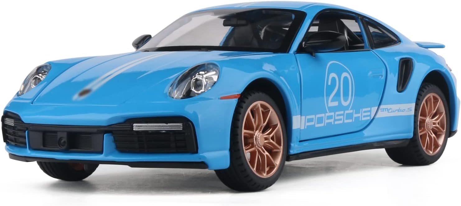 KRISHTI 380 Porsche 911 Carrera 1/64 Diecast Model Car 1:32 Die-cast Metal Toy car Cars Pullback for Kids Best Gifts Vehicle Toys Sound and Light Pull Back Multi Color (Porsche 911 Career)