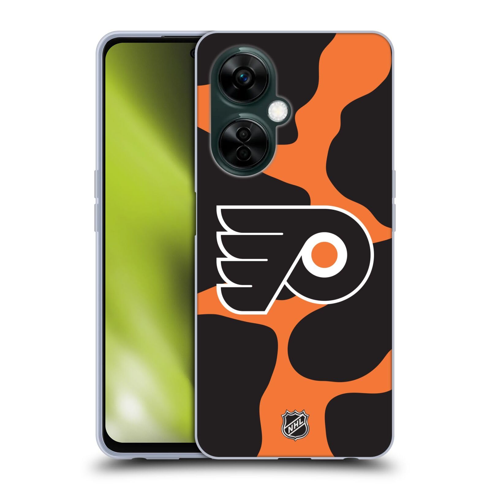 Head Case Designs Officially Licensed NHL Cow Pattern Philadelphia Flyers Gel Case [Military Grade Protection] Compatible With OnePlus Nord N30