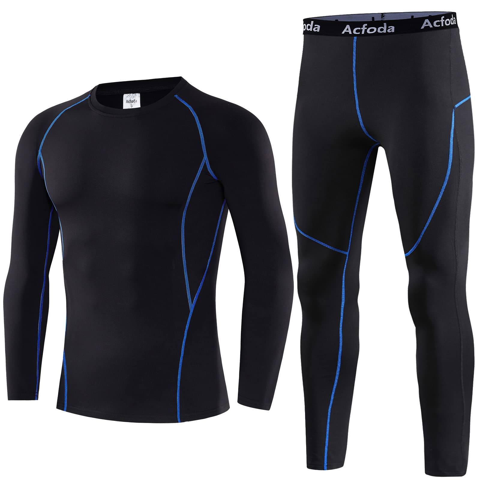 Acfoda Invernale Biancheria Intima Termica Uomo Traspirante Termiche Intimo Set Sci Funzionale per attività all'Aperto S-2XL