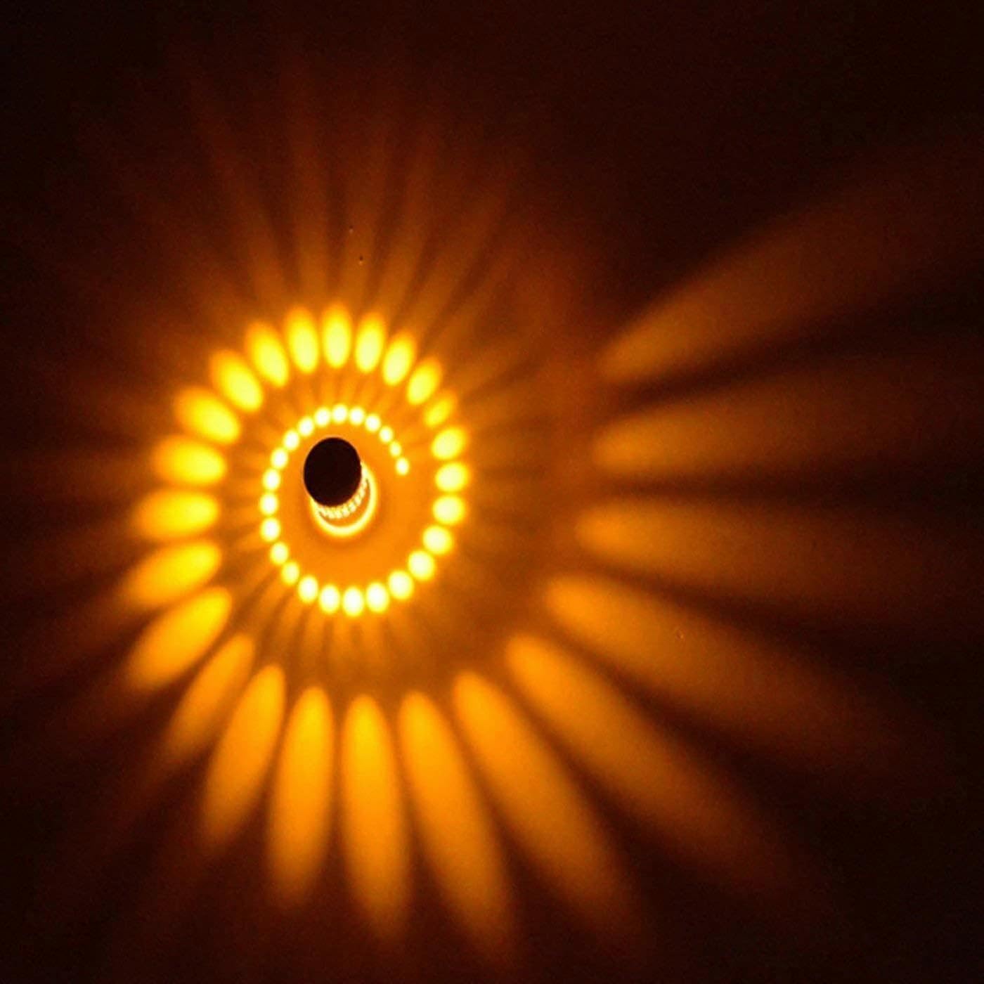 Joyhappst Image Color 3 Watt Led, Aluminum Wall Lamp, Bathroom Lamp, Modern Wall Lamp, Effect Lamp, Color Lamp, Yellow, E27, 5.00 W [Energy Class A +] [Energy Cl