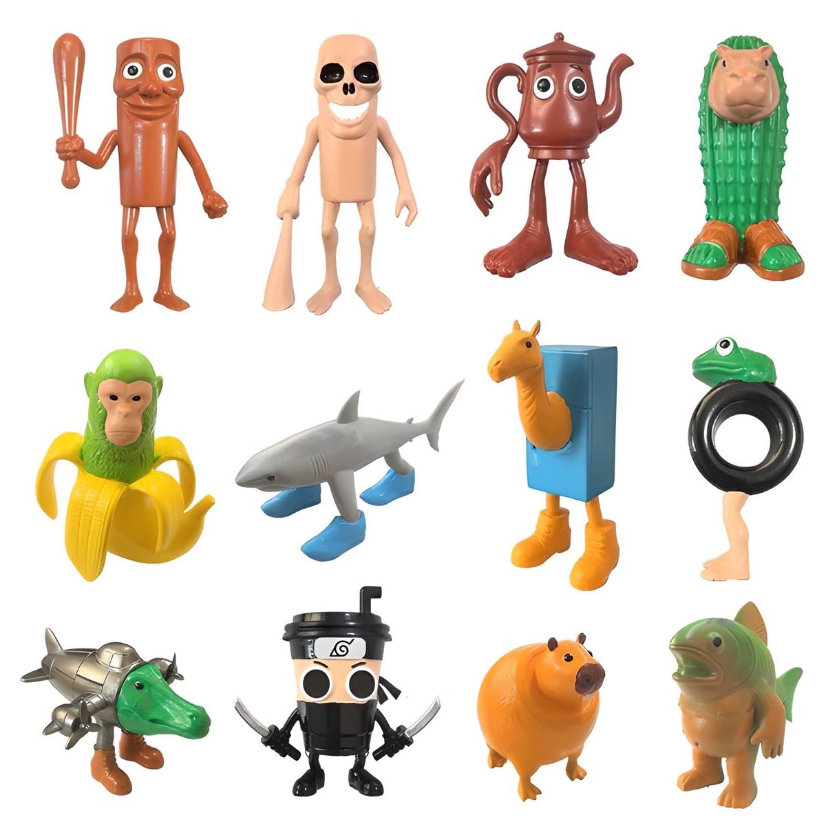Amazon.com: MissFox Italian Brainrot Toy Figures – Tralalero