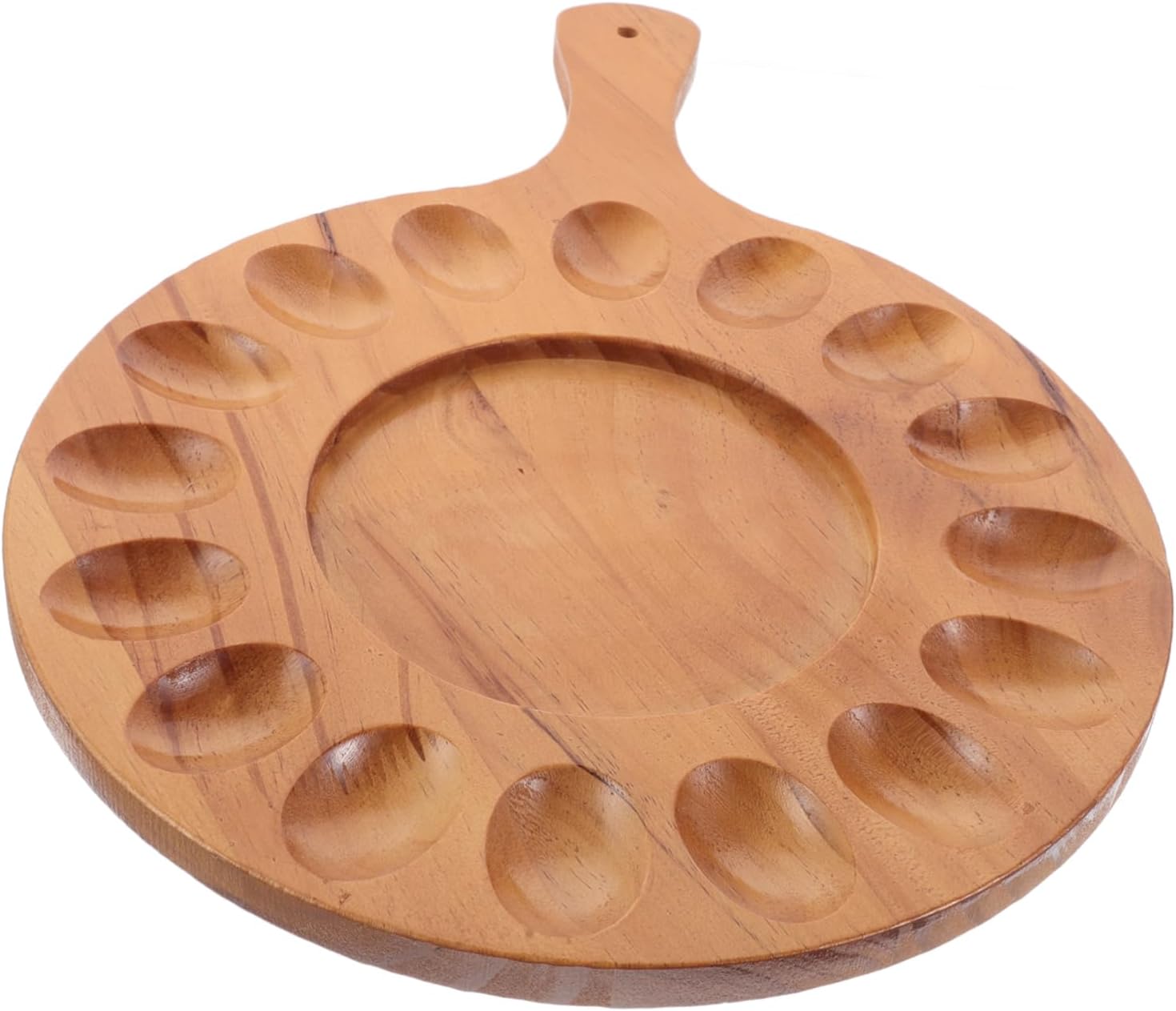 Garneck Wooden Egg Tray Stackable Egg Storage Rack Platter for Fridge Countertop